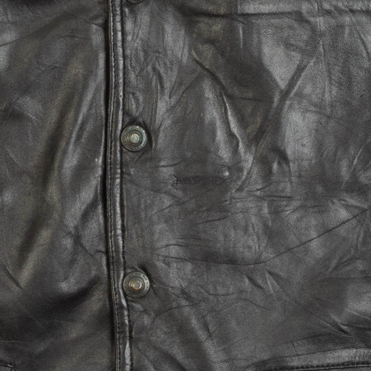 MEN'S VINTAGE 1990S LEATHER GILET JACKET - MEDIUM