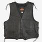 MEN'S VINTAGE 1990S LEATHER GILET JACKET - X-LARGE