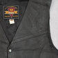 MEN'S VINTAGE 1990S LEATHER GILET JACKET - X-LARGE