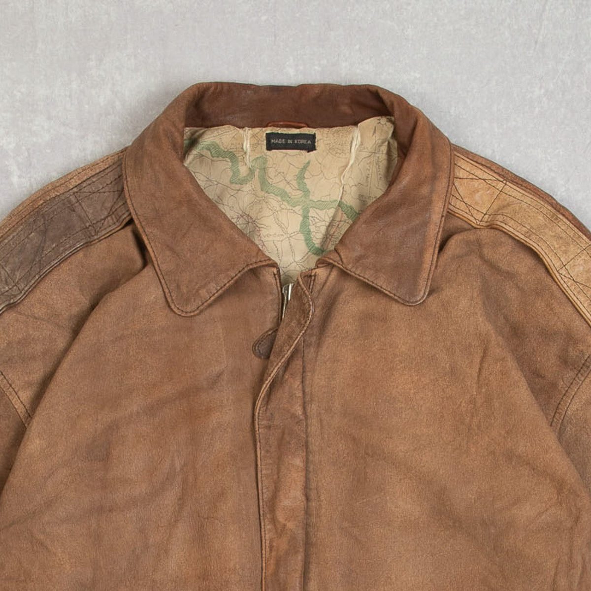 MEN'S VINTAGE 1990S LEATHER FLIGHT JACKET - LARGE