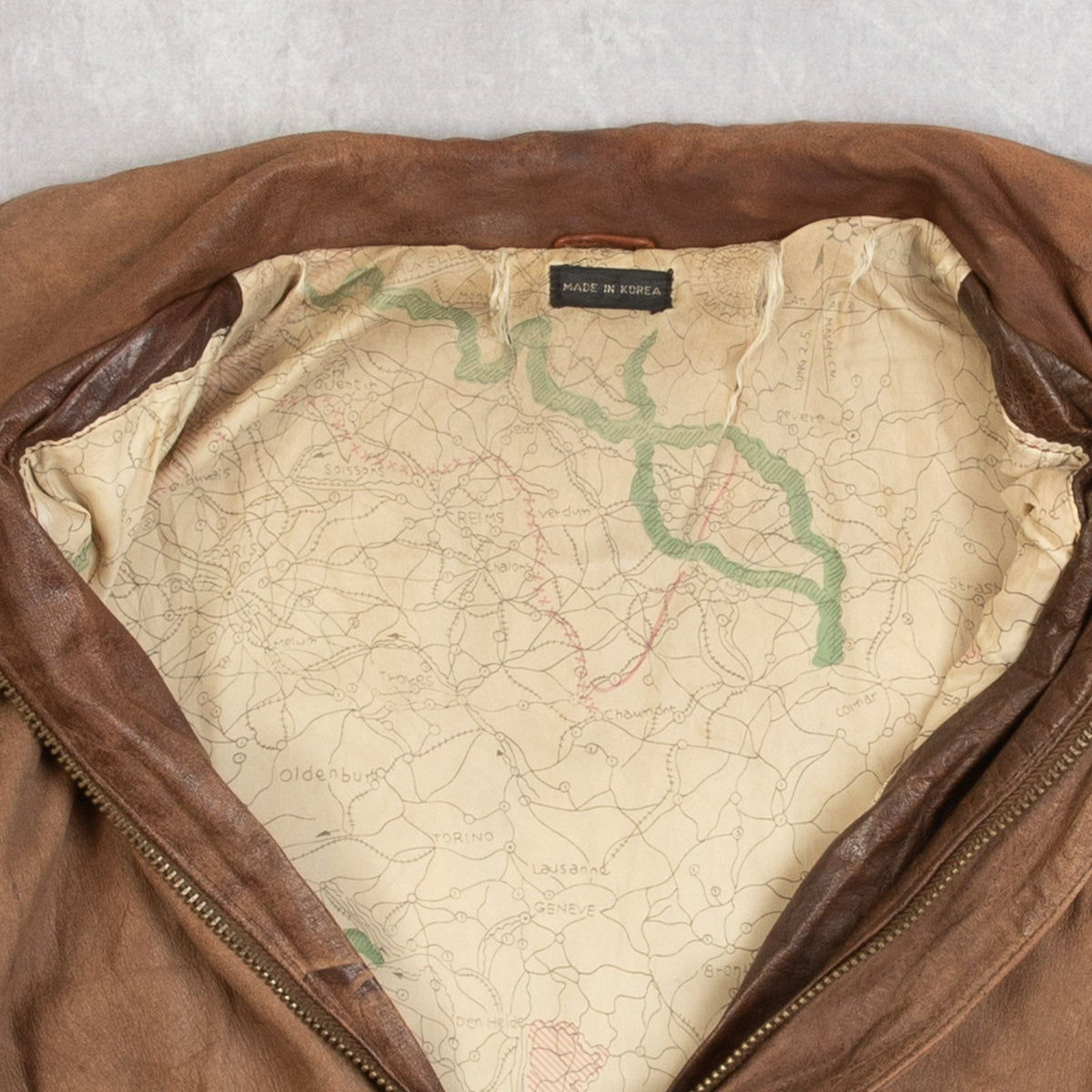 MEN'S VINTAGE 1990S LEATHER FLIGHT JACKET - LARGE
