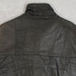 MEN'S VINTAGE 1980S LEATHER UTILITY GILET JACKET - X-LARGE