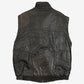 MEN'S VINTAGE 1980S LEATHER UTILITY GILET JACKET - X-LARGE