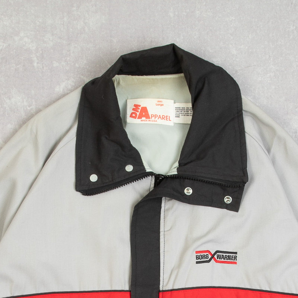 MEN'S VINTAGE 1990S COLOUR BLOCK FULL ZIP BOMBER JACKET - LARGE