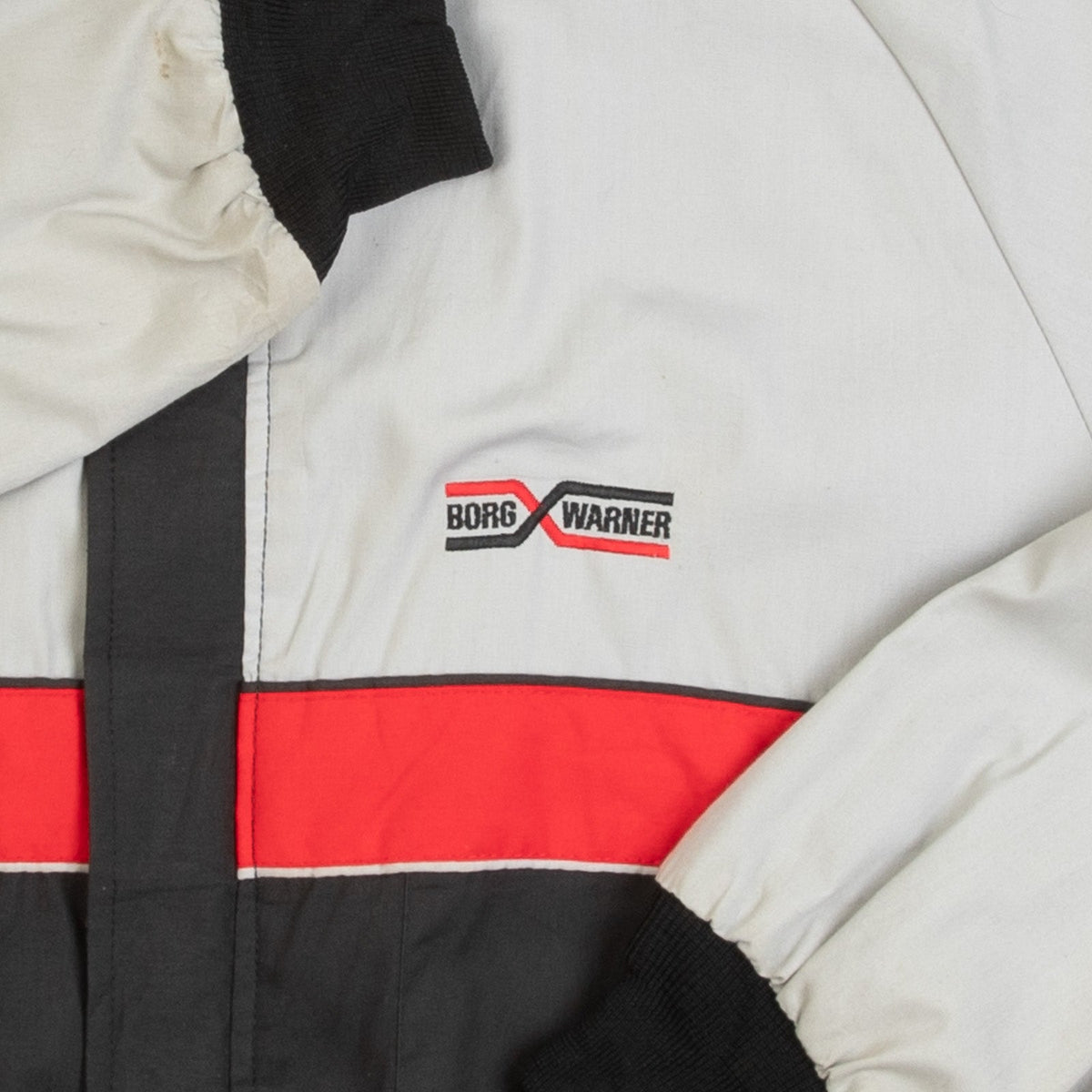MEN'S VINTAGE 1990S COLOUR BLOCK FULL ZIP BOMBER JACKET - LARGE