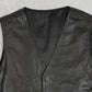 MEN'S VINTAGE 1990S LEATHER VEST JACKET - X-LARGE