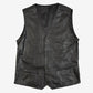 MEN'S VINTAGE 1990S LEATHER VEST JACKET - X-LARGE