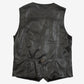 MEN'S VINTAGE 1990S LEATHER VEST JACKET - X-LARGE