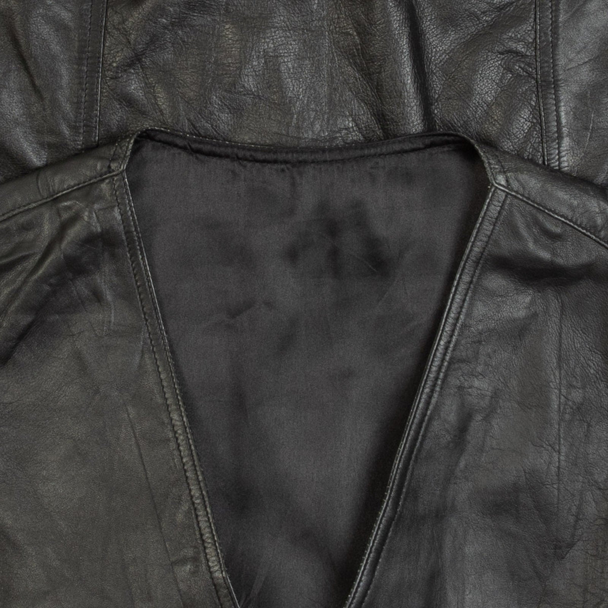 MEN'S VINTAGE 1990S LEATHER VEST JACKET - X-LARGE