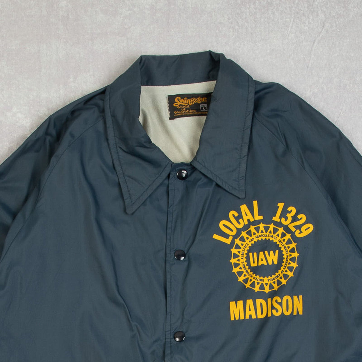 MEN'S VINTAGE 1980S LOCAL 1329 COACH JACKET - LARGE