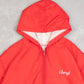 MEN'S VINTAGE 1980S GYMNASTICS HALF ZIP HOODED BOMBER JACKET - LARGE