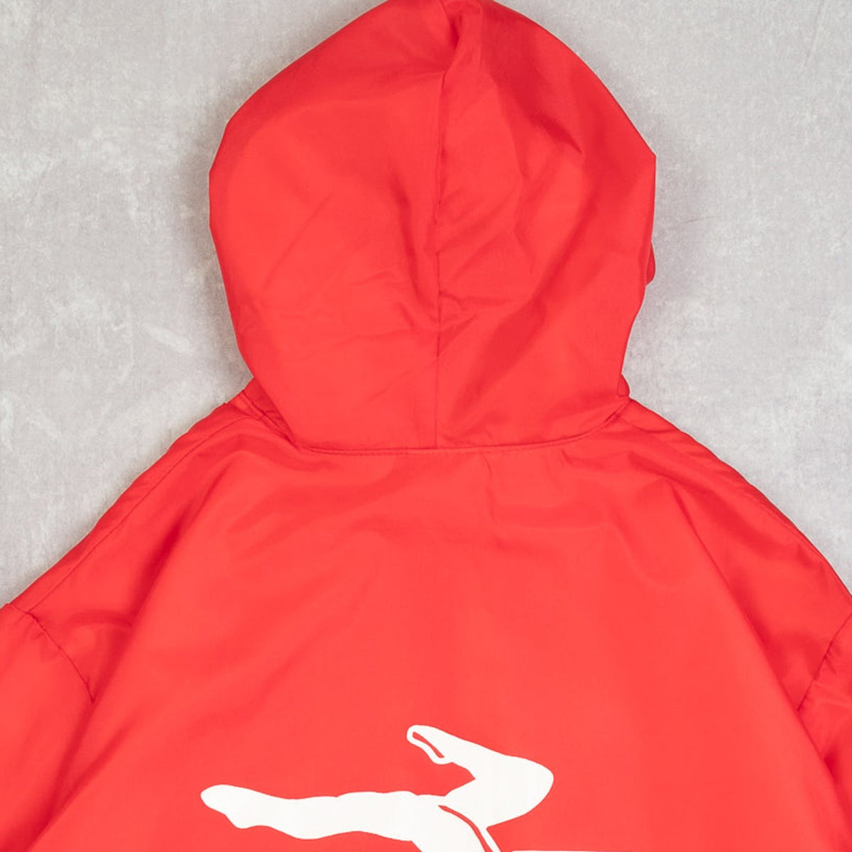 MEN'S VINTAGE 1980S GYMNASTICS HALF ZIP HOODED BOMBER JACKET - LARGE