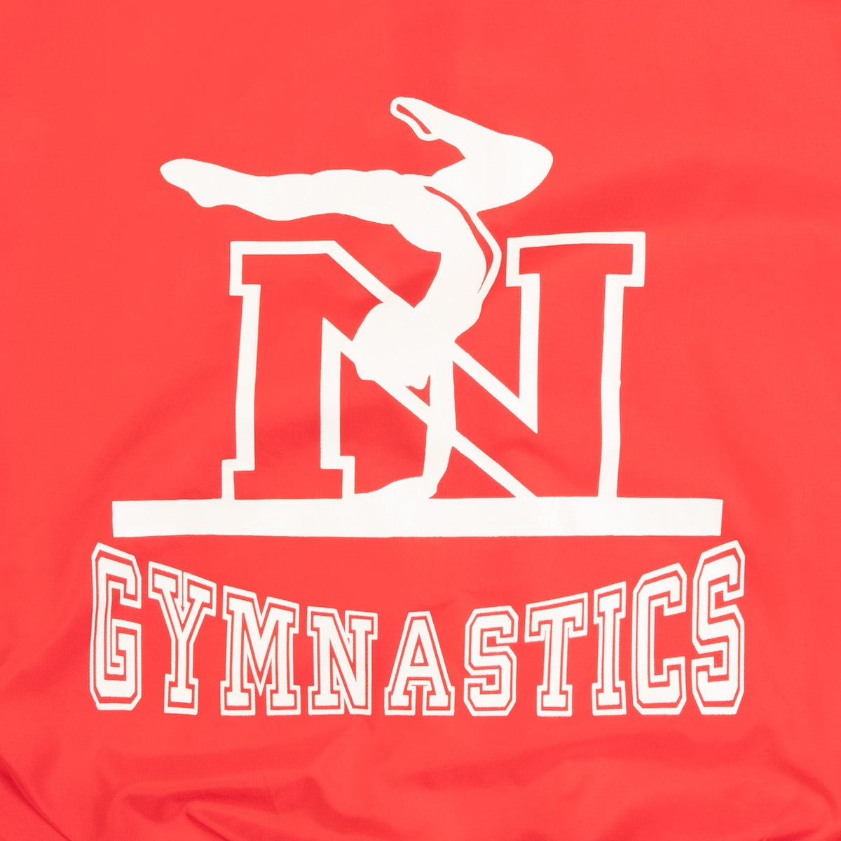 MEN'S VINTAGE 1980S GYMNASTICS HALF ZIP HOODED BOMBER JACKET - LARGE