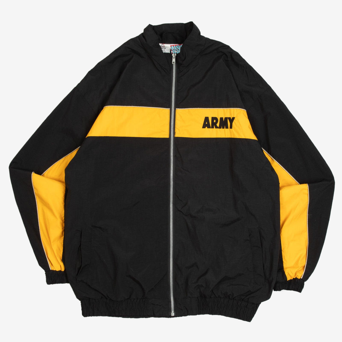 MEN'S VINTAGE 1990S ARMY FULL ZIP WINDBREAKER JACKET - MEDIUM