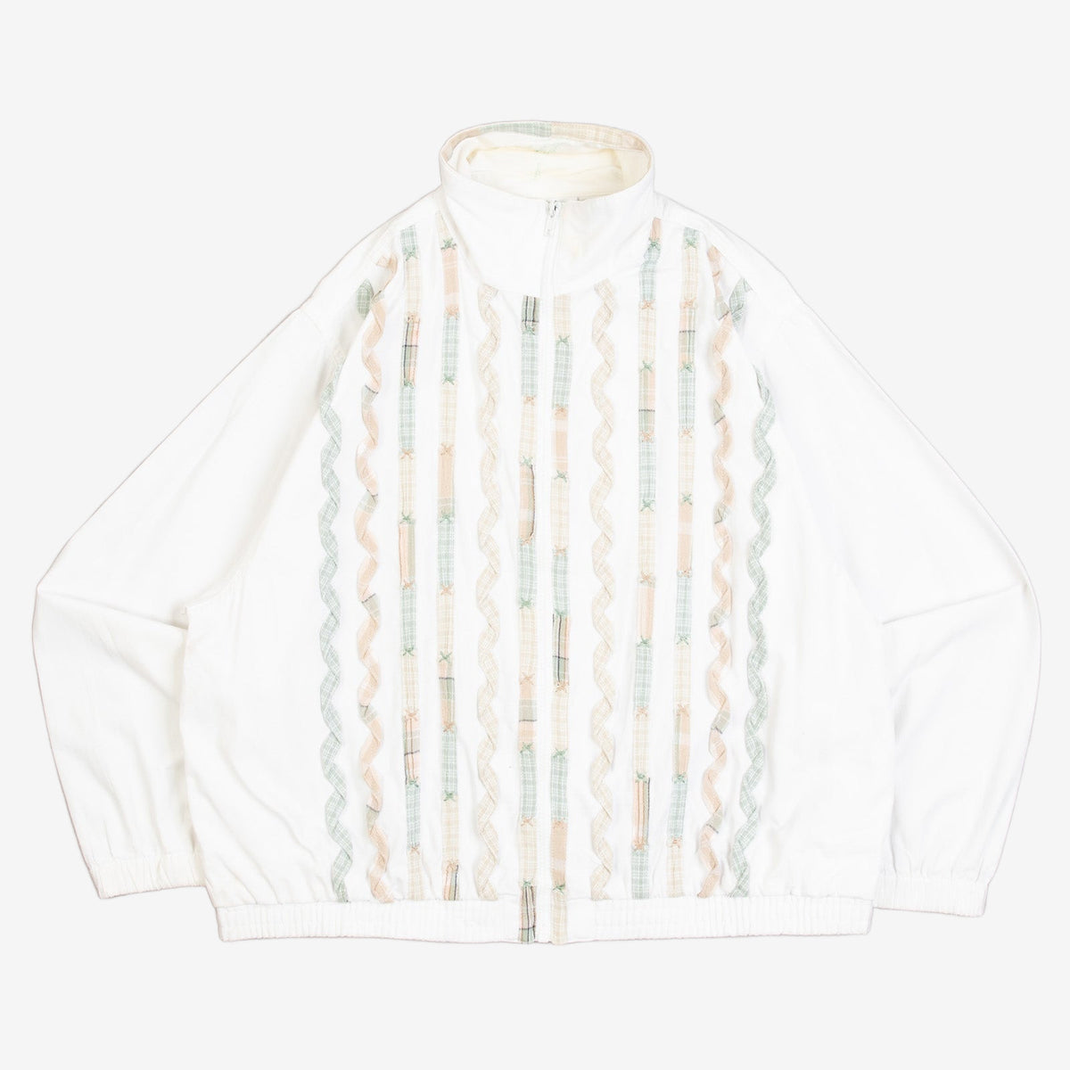 WOMEN'S VINTAGE 1990S EMBROIDERED DETAILED FULL ZIP JACKET - MEDIUM