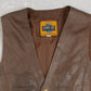 MEN'S VINTAGE 1980S LEATHER VEST JACKET - MEDIUM