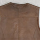 MEN'S VINTAGE 1980S LEATHER VEST JACKET - MEDIUM