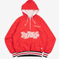 MEN'S VINTAGE 1990S REBELS HALF ZIP HOODED BOMBER JACKET - SMALL
