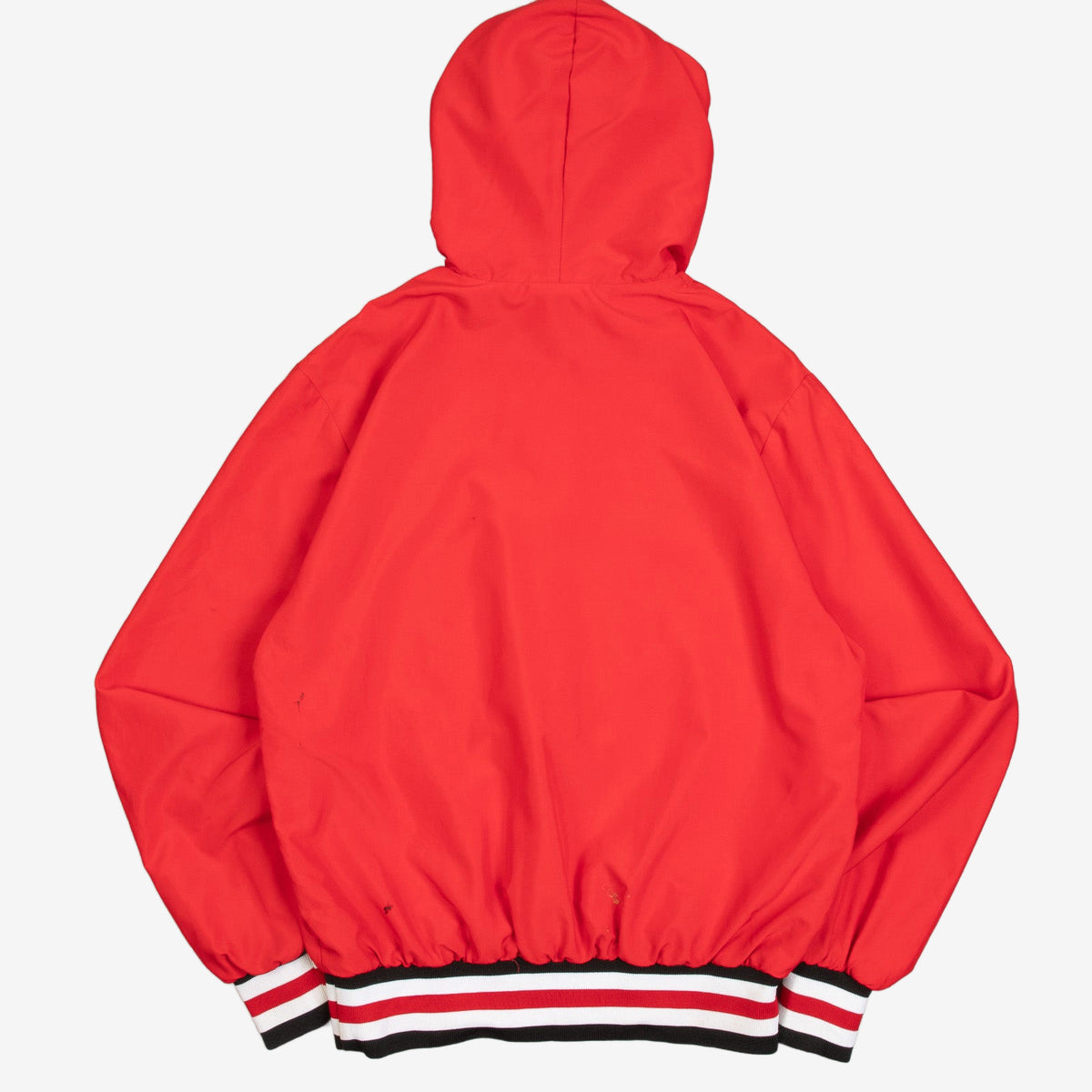MEN'S VINTAGE 1990S REBELS HALF ZIP HOODED BOMBER JACKET - SMALL