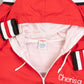 MEN'S VINTAGE 1990S REBELS HALF ZIP HOODED BOMBER JACKET - SMALL