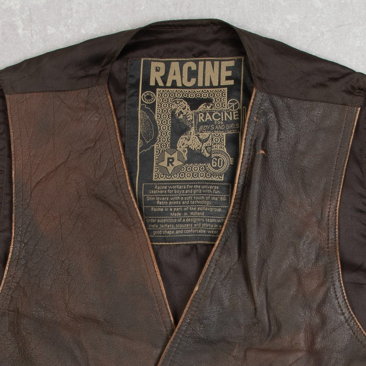 MEN'S VINTAGE 1990S LEATHER VEST JACKET - SMALL