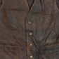 MEN'S VINTAGE 1990S LEATHER VEST JACKET - SMALL
