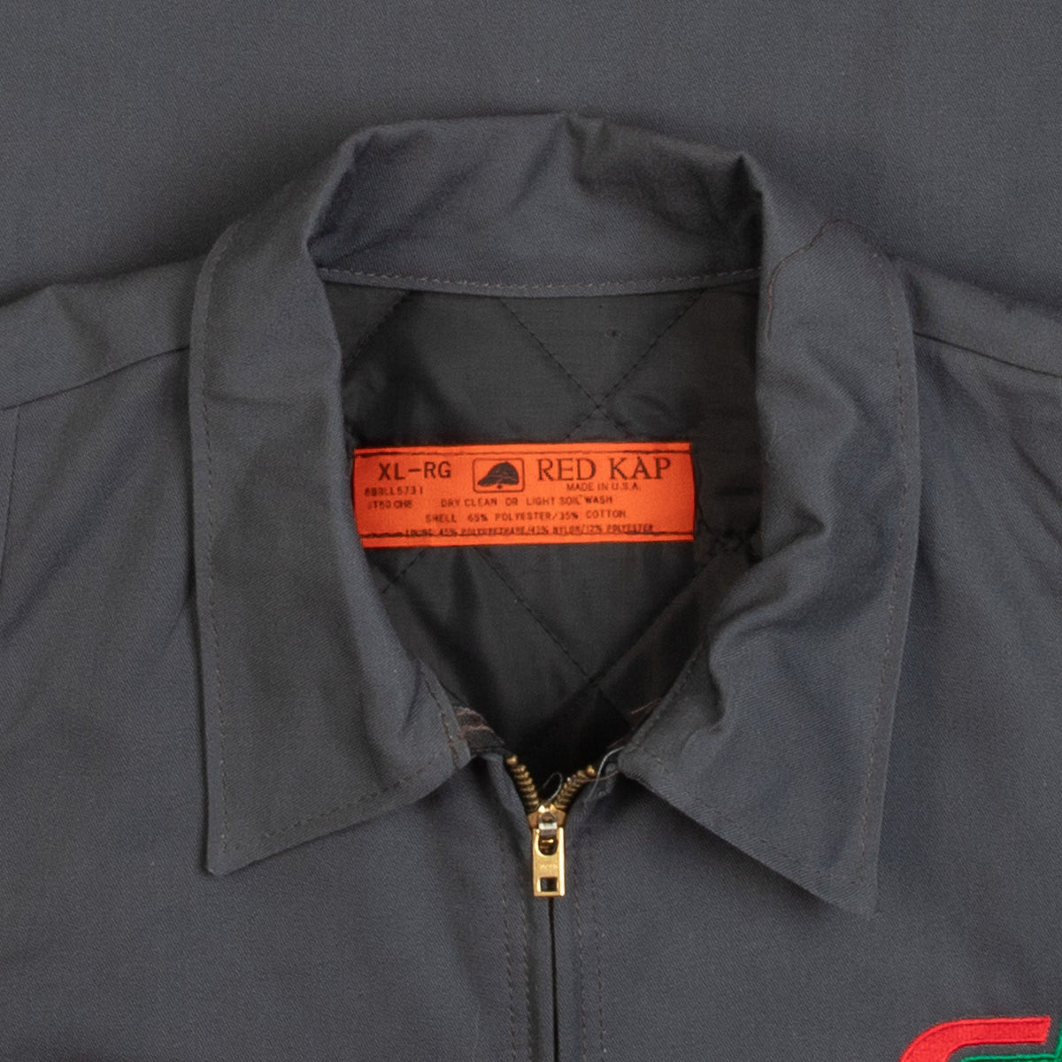 MEN'S VINTAGE 1980S RED KAP CF FULL ZIP WORKWEAR JACKET - X-LARGE