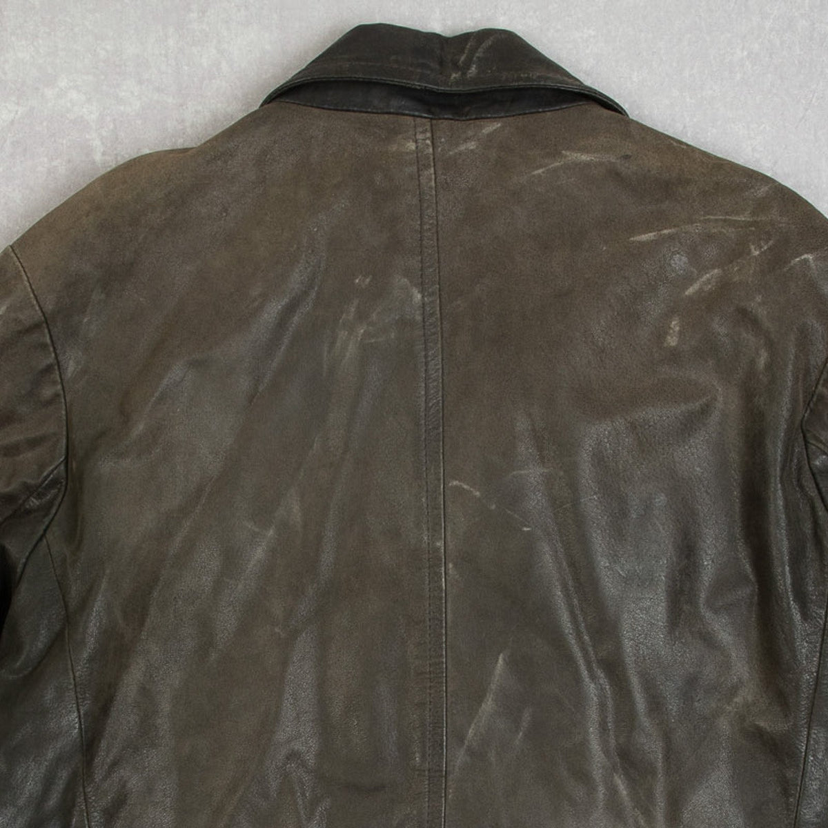 WOMEN'S VINTAGE 1990S LEATHER DOUBLE BREASTED JACKET - LARGE
