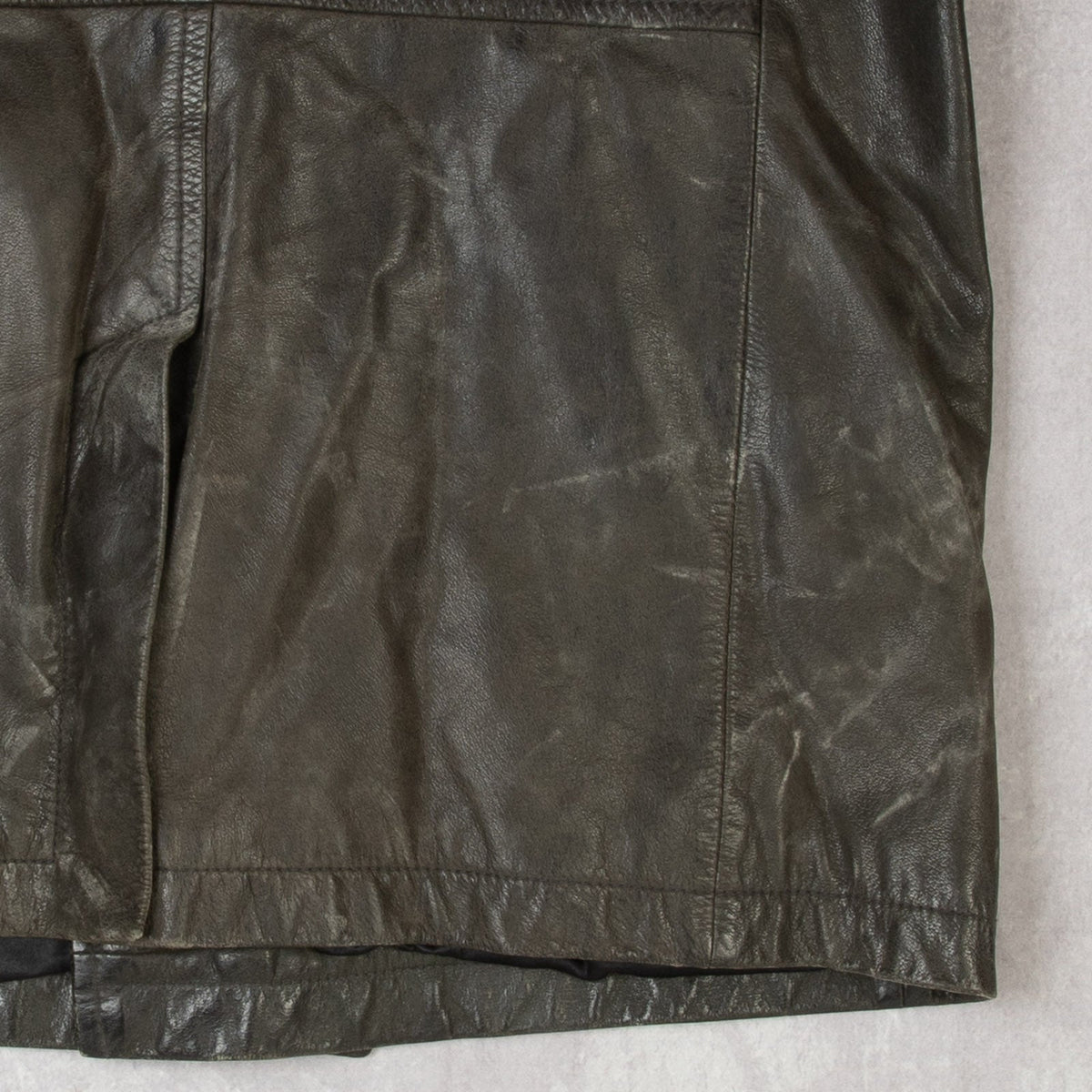 WOMEN'S VINTAGE 1990S LEATHER DOUBLE BREASTED JACKET - LARGE