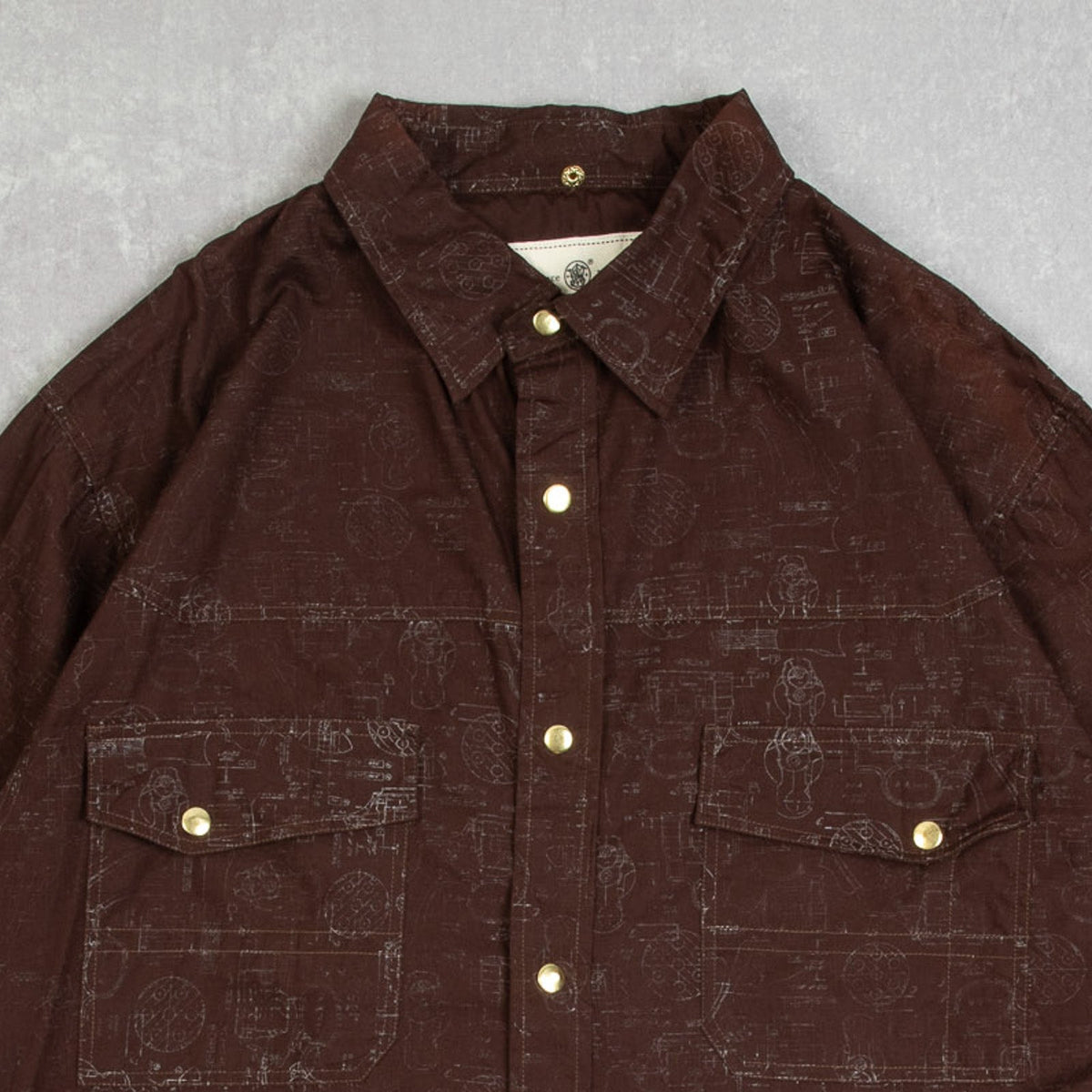 MEN'S VINTAGE 1990S GUN PATTERNED WESTERN SHIRT - LARGE