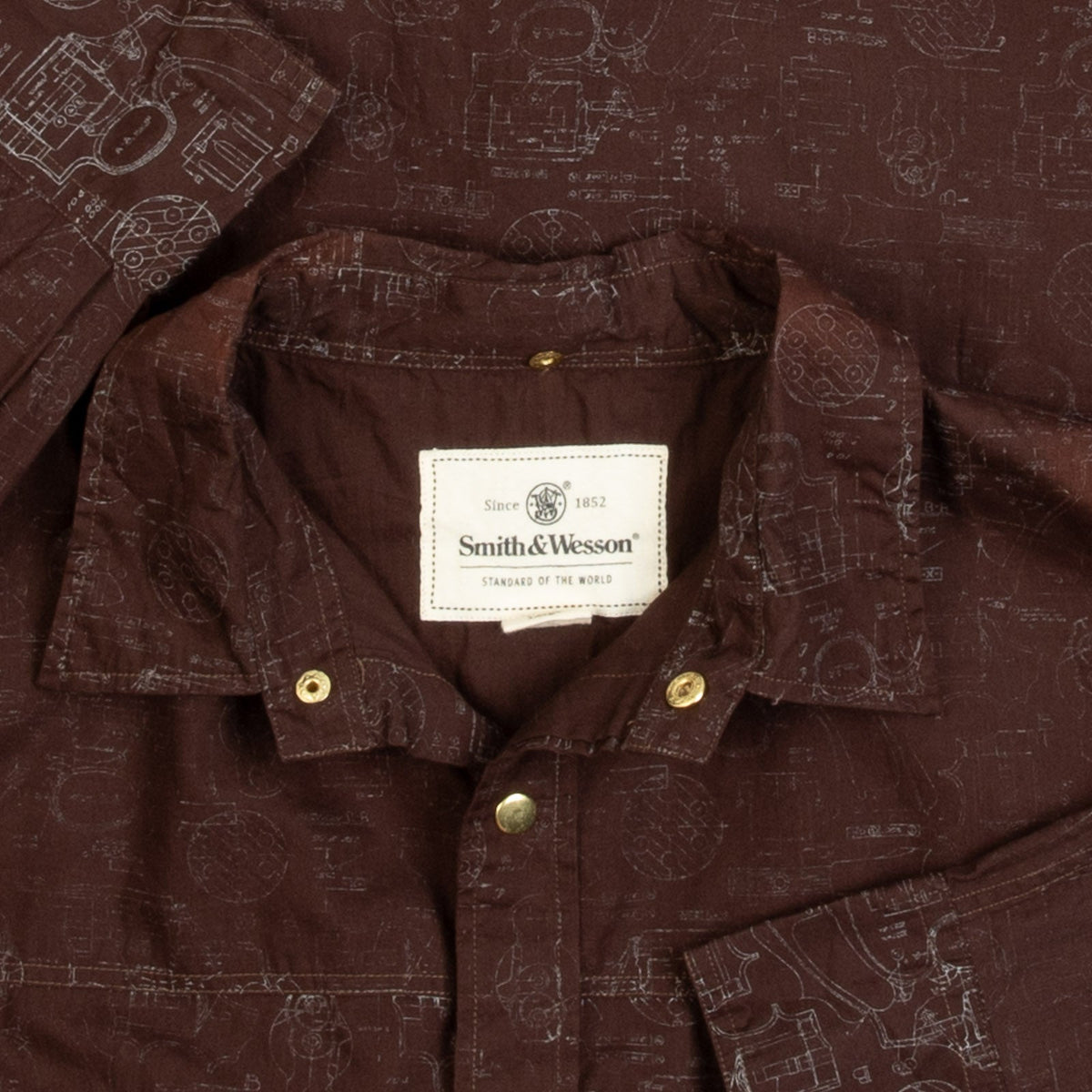 MEN'S VINTAGE 1990S GUN PATTERNED WESTERN SHIRT - LARGE