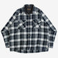 MEN'S VINTAGE 1990S WOOL STYLE CHECKED FLANNEL SHIRT - X-LARGE