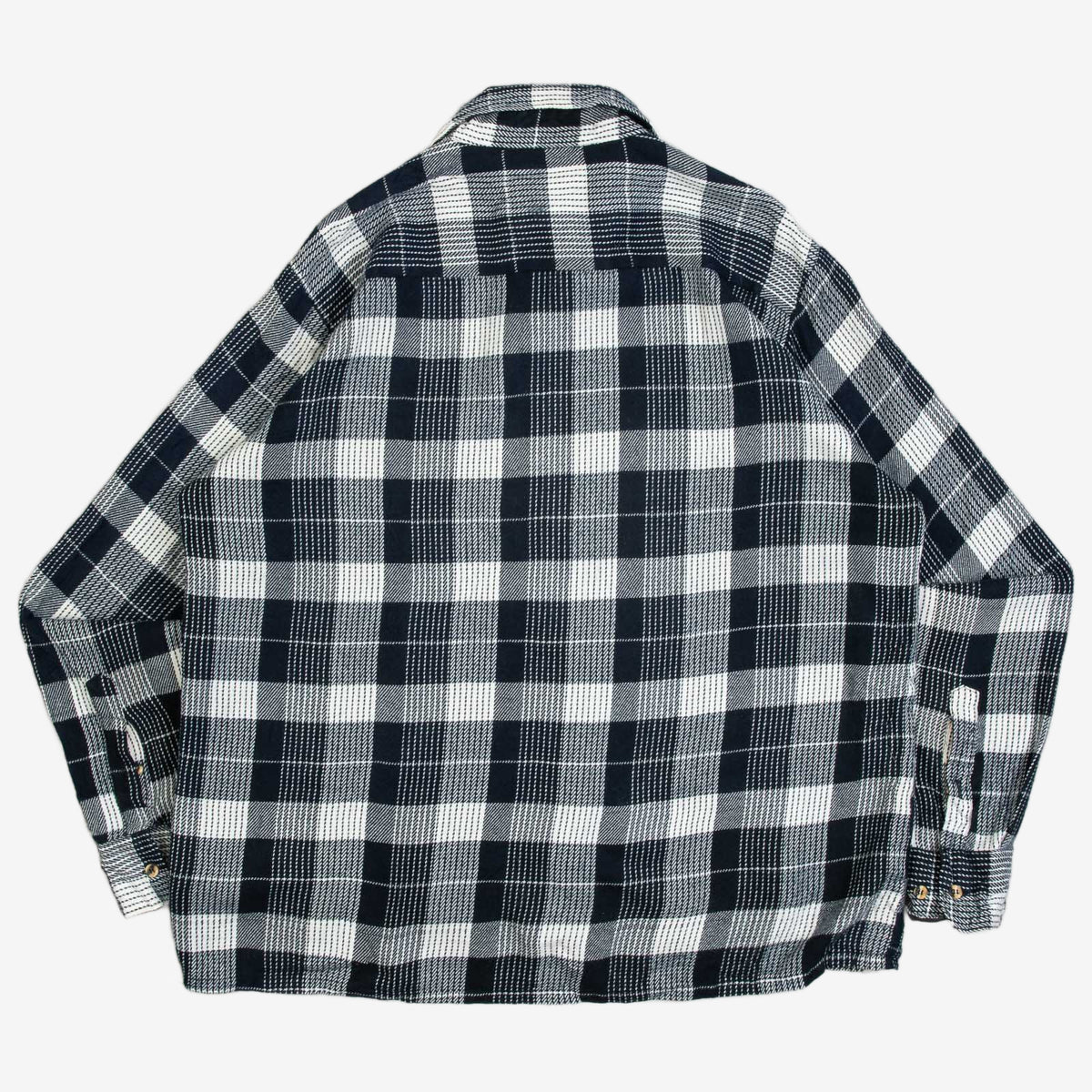 MEN'S VINTAGE 1990S WOOL STYLE CHECKED FLANNEL SHIRT - X-LARGE