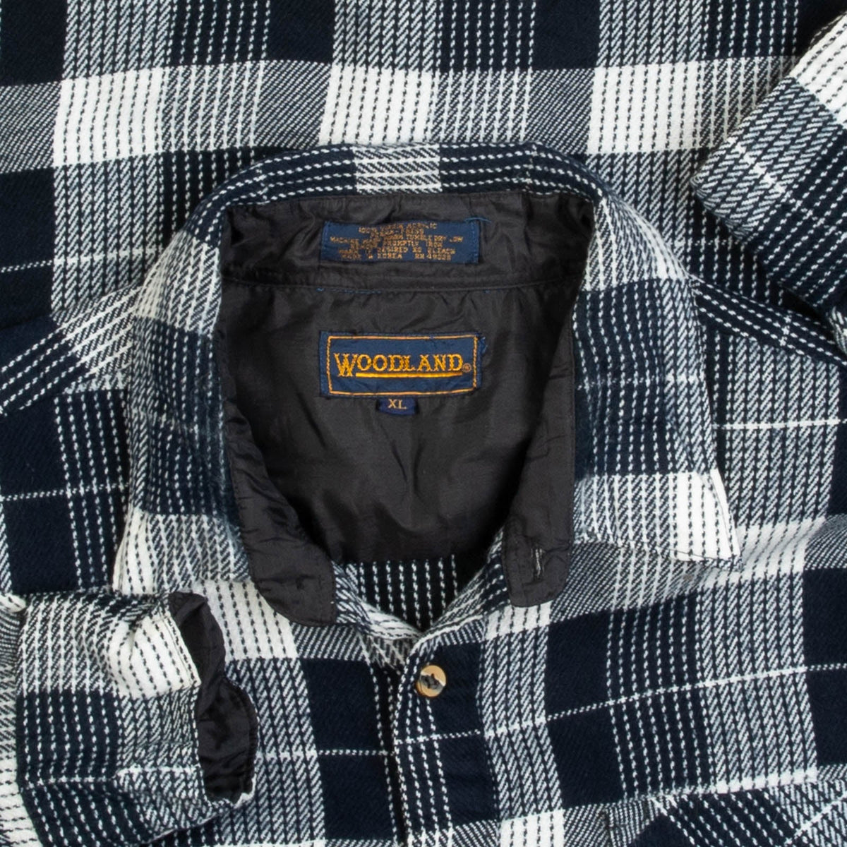 MEN'S VINTAGE 1990S WOOL STYLE CHECKED FLANNEL SHIRT - X-LARGE