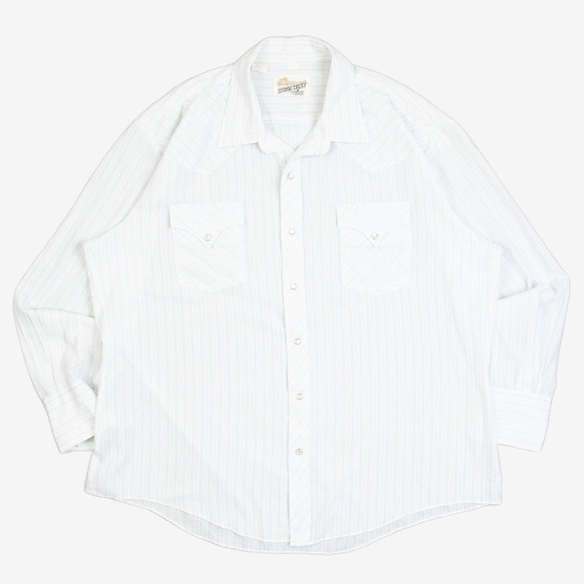 MEN'S VINTAGE 1980S STRIPED WESTERN SHIRT - X-LARGE