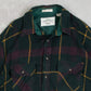 MEN'S VINTAGE 1990S WOOL STYLE CHECKED FLANNEL SHIRT - LARGE
