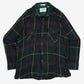 MEN'S VINTAGE 1990S WOOL STYLE CHECKED FLANNEL SHIRT - LARGE
