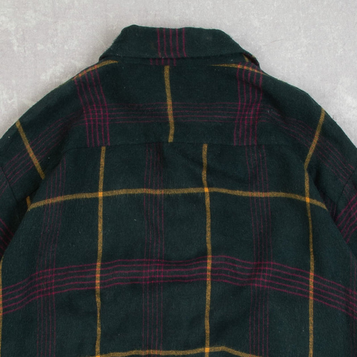 MEN'S VINTAGE 1990S WOOL STYLE CHECKED FLANNEL SHIRT - LARGE