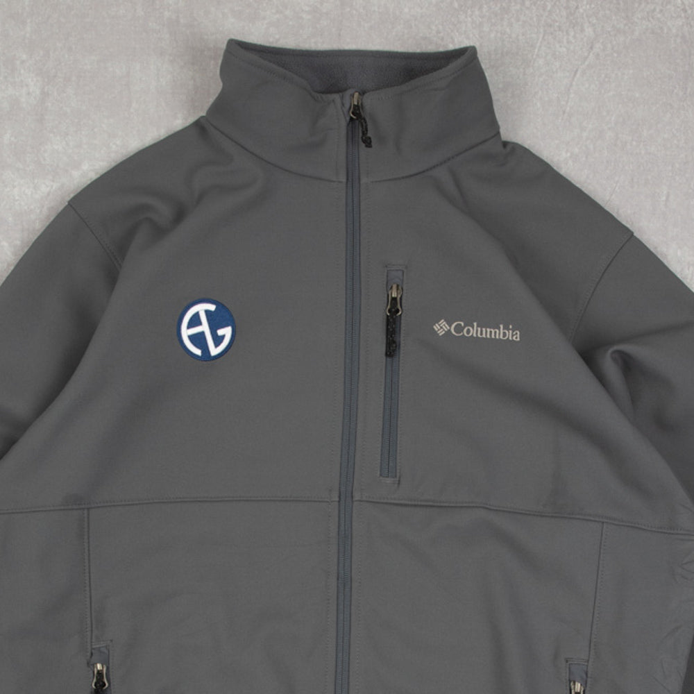 MEN'S VINTAGE COLUMBIA FLEECE LINED FULL ZIP JACKET - LARGE