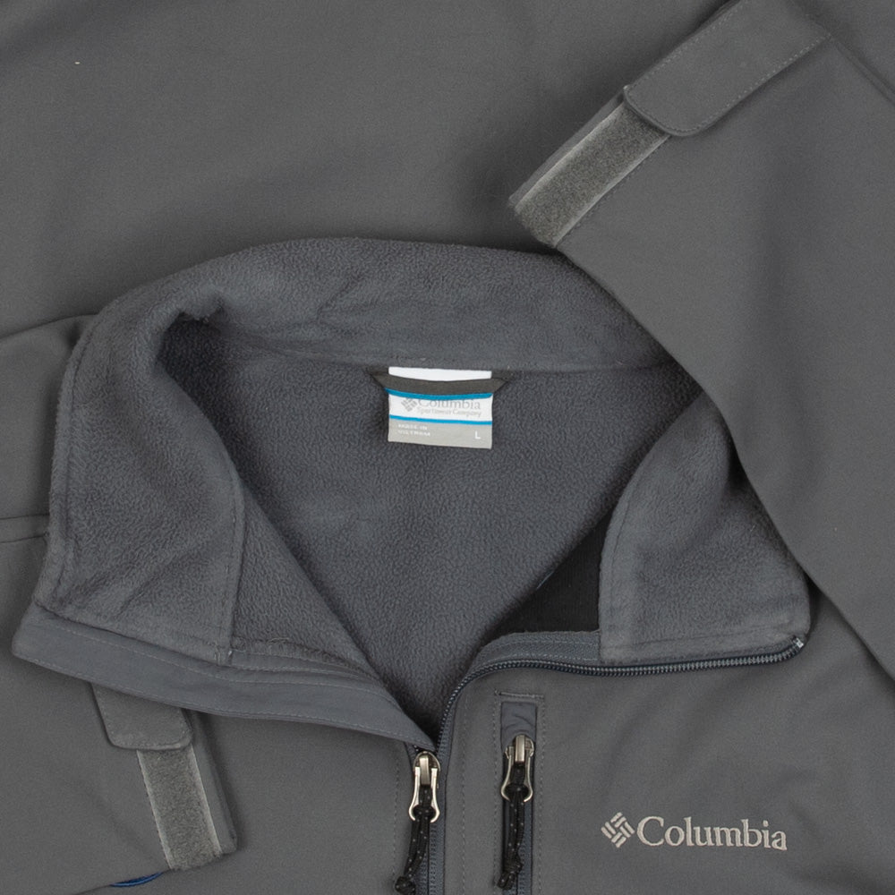 MEN'S VINTAGE COLUMBIA FLEECE LINED FULL ZIP JACKET - LARGE