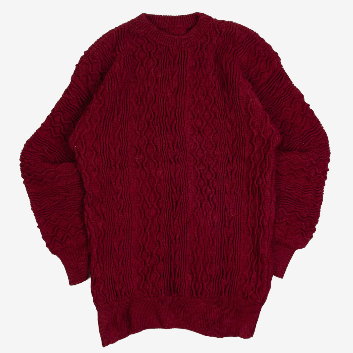 WOMEN'S VINTAGE 1980S STRUCTURED KNITTED JUMPER - MEDIUM