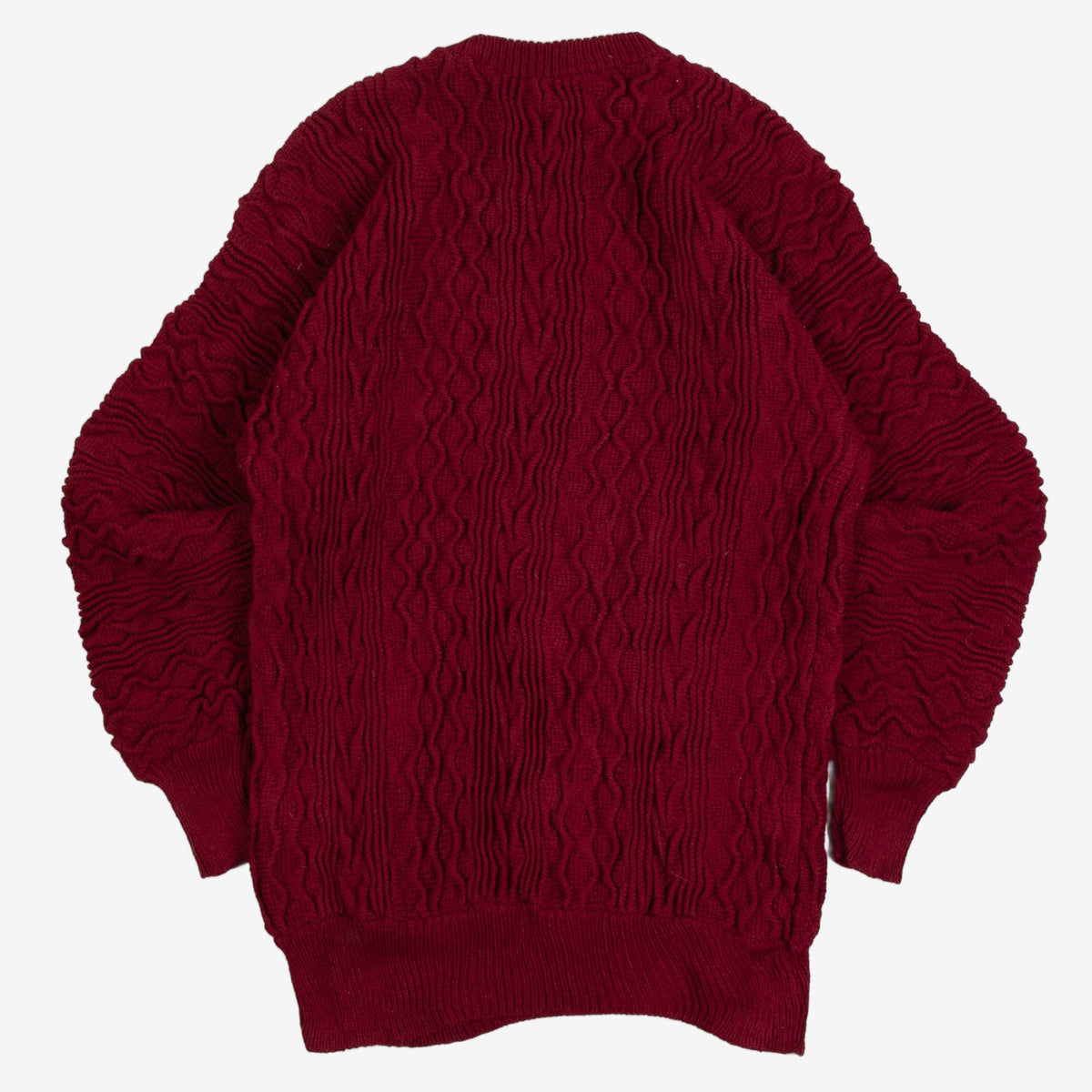 WOMEN'S VINTAGE 1980S STRUCTURED KNITTED JUMPER - MEDIUM