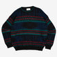 MEN'S VINTAGE 1980S PATTERNED KNITTED JUMPER - LARGE