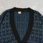 MEN'S VINTAGE 1980S PATTERNED KNITTED CARDIGAN - LARGE