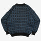 MEN'S VINTAGE 1980S PATTERNED KNITTED CARDIGAN - LARGE
