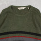 MEN'S VINTAGE 1980S MOHAIR PATTERNED KNITTED JUMPER - LARGE