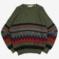 MEN'S VINTAGE 1980S MOHAIR PATTERNED KNITTED JUMPER - LARGE