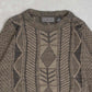 MEN'S VINTAGE 1990S STRUCTURED PATTERNED KNITTED JUMPER - X-LARGE