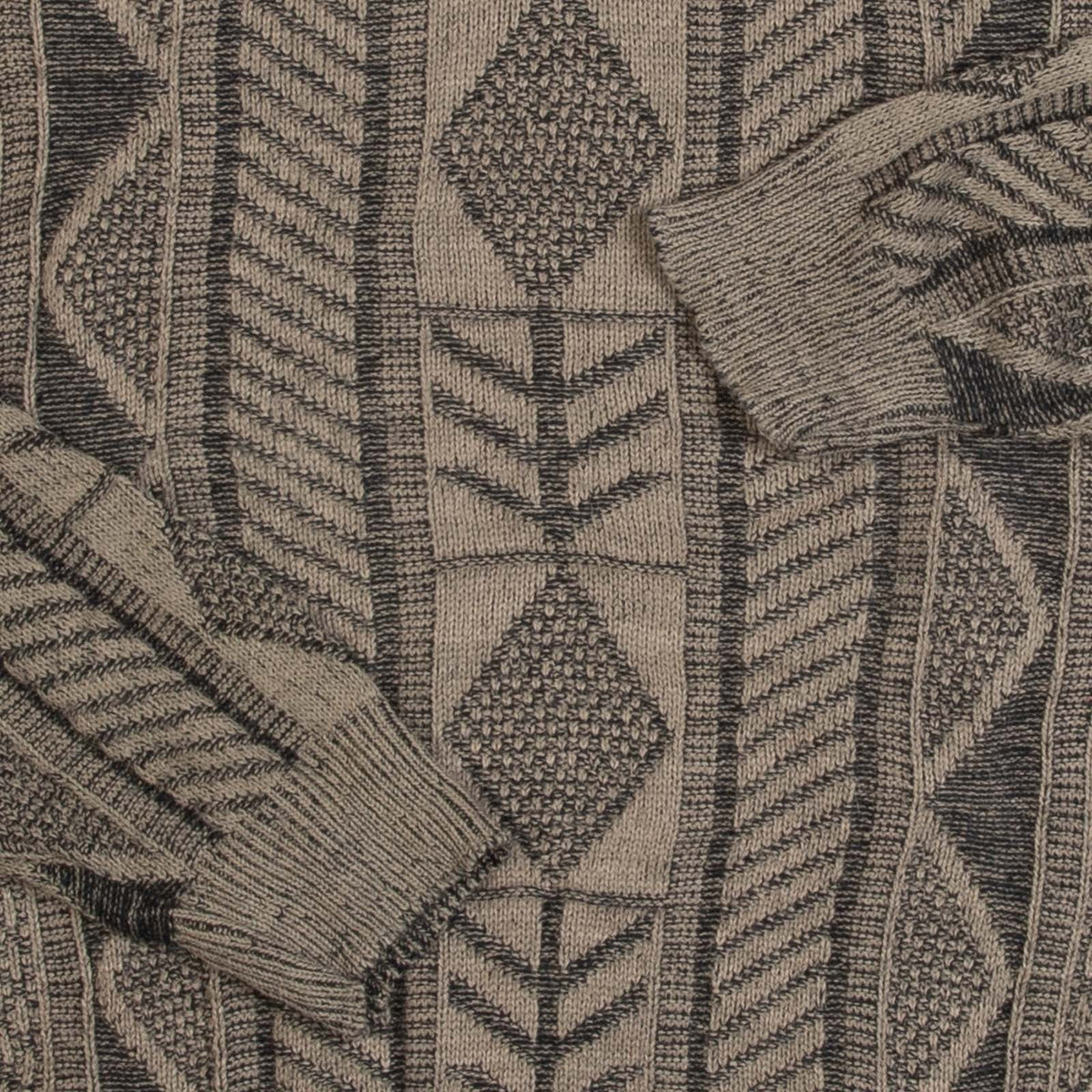 MEN'S VINTAGE 1990S STRUCTURED PATTERNED KNITTED JUMPER - X-LARGE