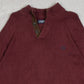 MEN'S VINTAGE 1990S CHAPS QUARTER BUTTONED KNITTED JUMPER - X-LARGE